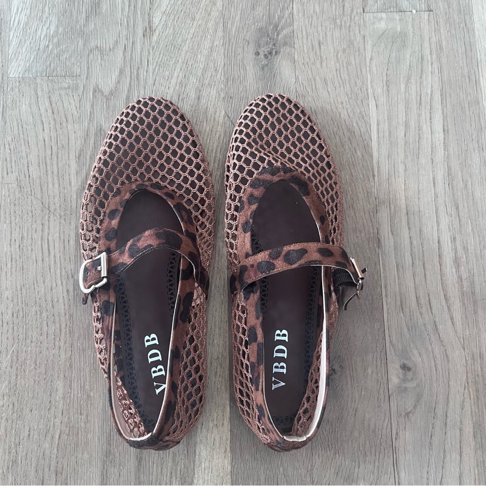 NWOT Leopard Mesh Ballet Flats | Size 7